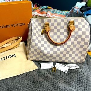 Authentic Louis Vuitton Damier Azur Speedy 30